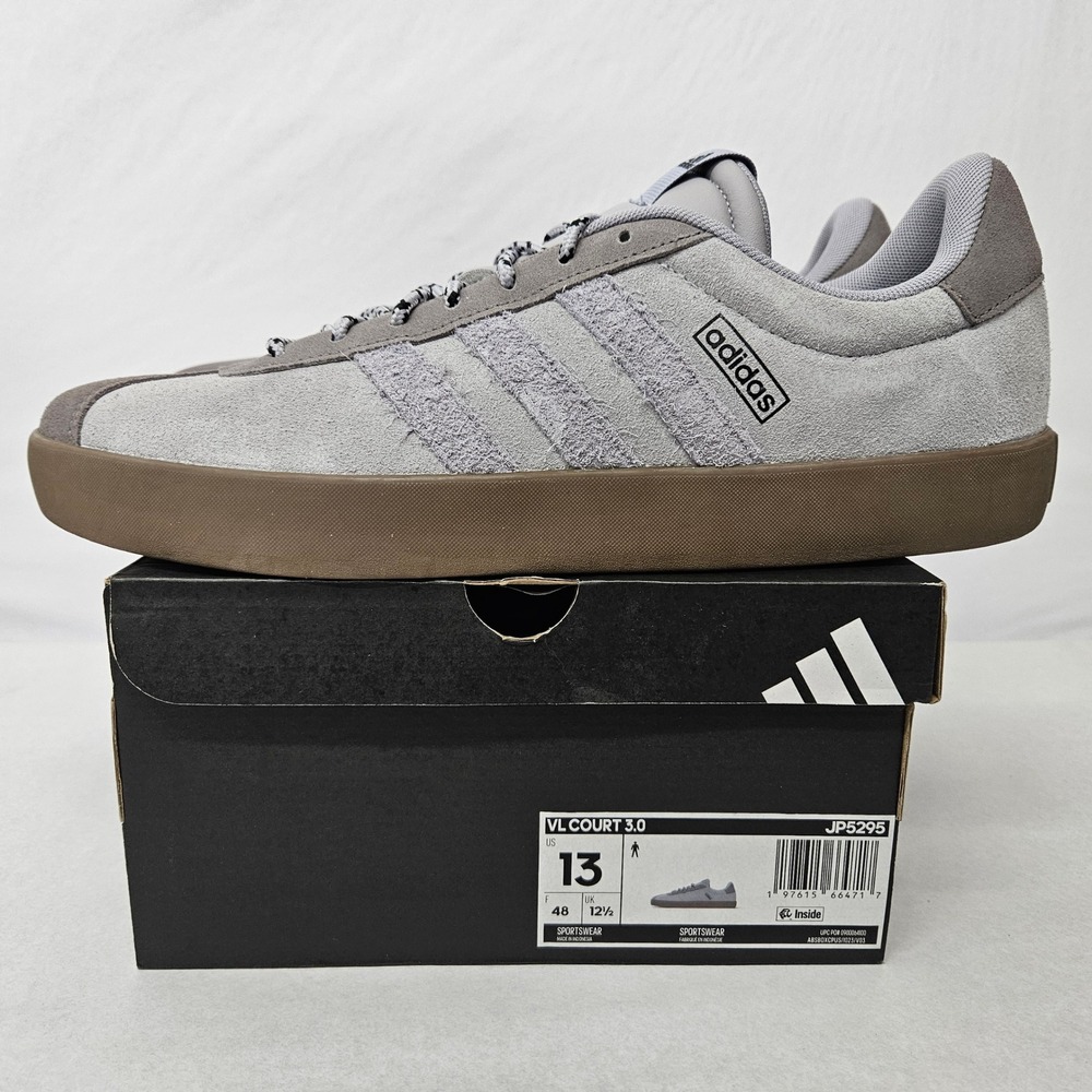 Adidas VL Court 3.0 Casual Shoes JP5295 Glory Grey Taupe Oxide Men's Sz 13‎